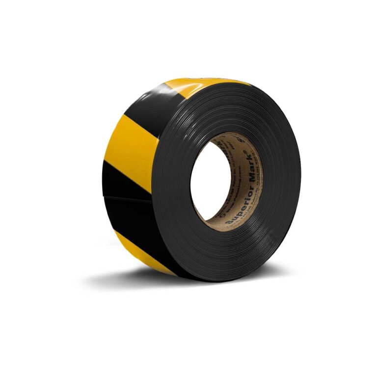 Black yellow hazard floor tape diagonal stripe adhesive warning tape Superior Mark® - 2 inch width