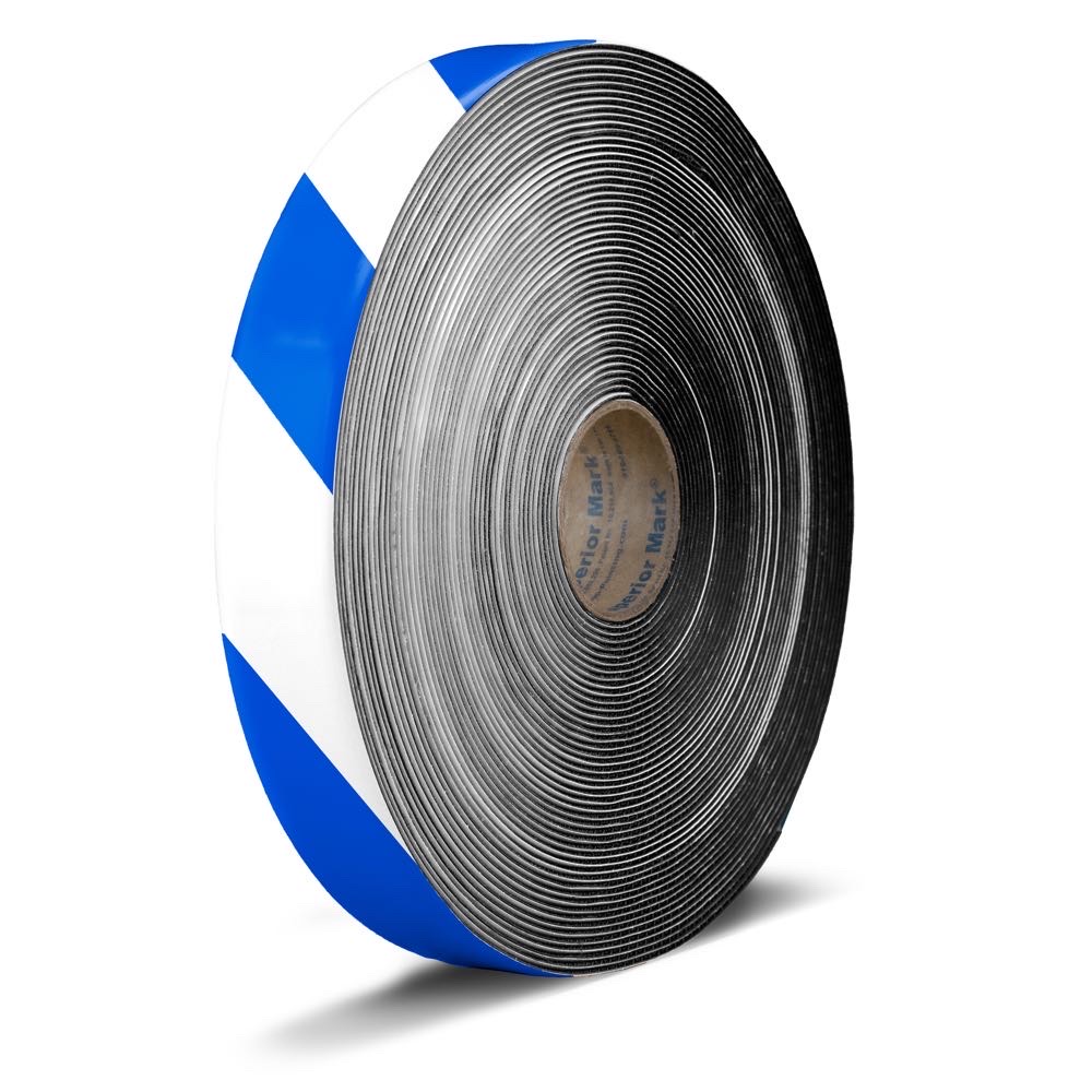 Blue white hazard velcro carpet tape